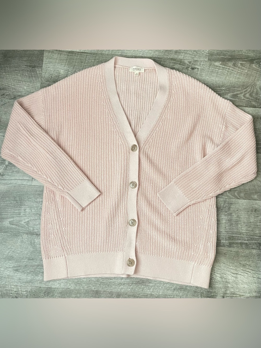 Haven Well Within Organic Cotton
Shaker Stitch Cardigan, - Picture 2 of 7